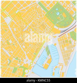 barcelona city vector map Illustration de Vecteur