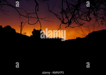 Coucher de soleil en montagne Banque D'Images