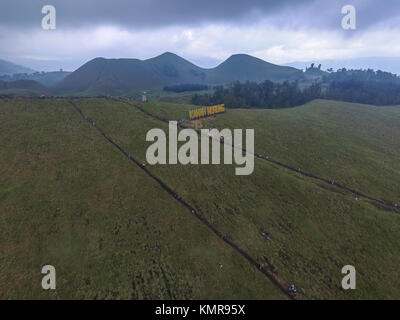 Dans Wurung Kawah Bondowoso - l'Est de Java. Kawah Wurung en javanais languange signifie unfinished cratère. Banque D'Images