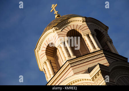 La Nativité du Christ Cathédrale (Piedzimsanas pareizticīgo katedrale Kristus) à Riga, Lettonie. L'église orthodoxe russe a été construit à la fin du xixe Banque D'Images