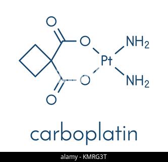 Carboplatine chimiothérapie du cancer molécule pharmaceutique. formule topologique. Illustration de Vecteur