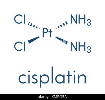 La chimiothérapie cisplatine molécule pharmaceutique. formule topologique. Illustration de Vecteur