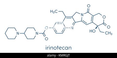 L'irinotécan médicament de chimiothérapie du cancer molécule. formule topologique. Illustration de Vecteur