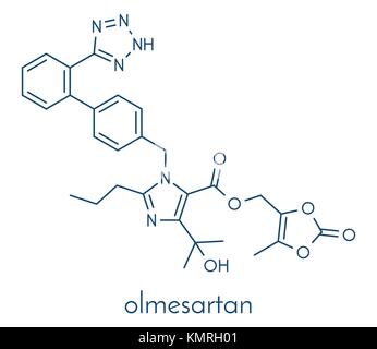 L'olmésartan haute pression sanguine (hypertension). médicaments formule topologique. Illustration de Vecteur