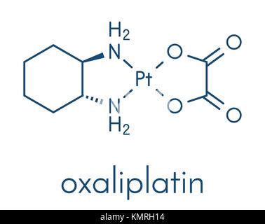 L'oxaliplatine chimiothérapie du cancer molécule pharmaceutique. formule topologique. Illustration de Vecteur