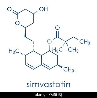 Simvastatin statine statine (classe) molécule. formule topologique. Illustration de Vecteur
