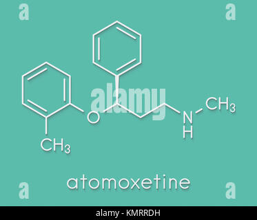 Atomoxetine attention-deficit hyperactivity disorder (ADHD) molécule pharmaceutique. Formule topologique. Banque D'Images