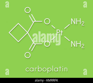 Carboplatine chimiothérapie du cancer molécule pharmaceutique. Formule topologique. Banque D'Images