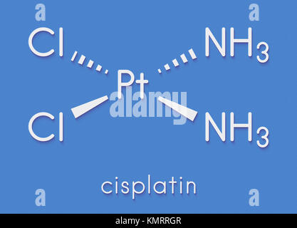 La chimiothérapie cisplatine molécule pharmaceutique. Formule topologique. Banque D'Images