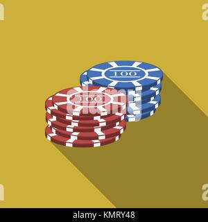 Vecteur de conception plate des jetons avec ombre portée de l'icône. Illustration de Vecteur