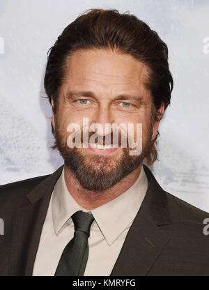 Gerard BUTLER l'acteur écossais du film assiste à la première de Warner Bros. Pictures 'Geostorm' au TCL Chinese Theatre le 16 octobre 2017 à Hollywood, Californie. Photo : Jeffrey Mayer Banque D'Images