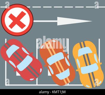 Vector illustration moderne design plat, d'un parking voiture l'instruction. Illustration de Vecteur