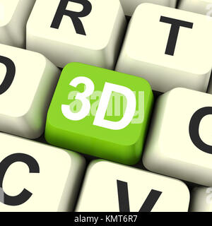 Clé 3d montrant l'imprimante en trois dimensions ou Font Banque D'Images