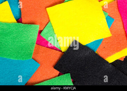 Close up pile de feutre de couleur et de textures, de l'art Banque D'Images