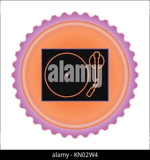 L'équipement audio icône sur fond orange. couronne d'illustrations vectorielles Illustration de Vecteur