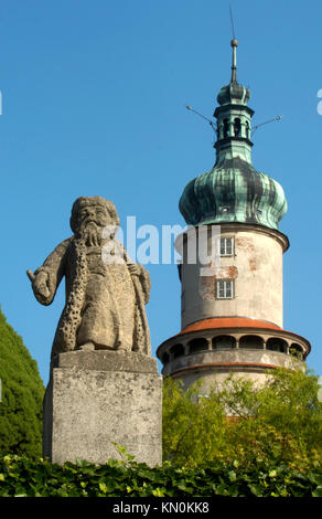 République tchèque, Nove Mesto nad Metuji (Neustadt an der Mettau), Statue de Matthias Bernhard Braun dans le parc du château Banque D'Images