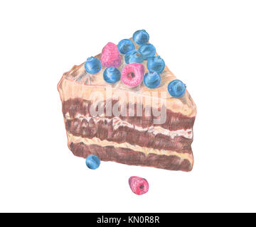 Illustration de la main à la fraise gâteau Banque D'Images