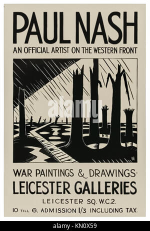 Affiche pour 'void de la guerre - Guerre Peintures & dessins' présentant les œuvres de Paul Nash (1889-1946) a tenu à la Leicester Galleries, Londres, en mai 1918. En vedette l'oeuvre a été produite spécialement pour l'affiche de l'exposition et partage le titre de l'exposition : 'vide de la guerre". Banque D'Images