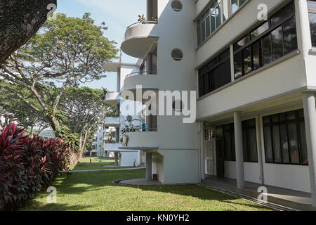 1960 Original Logement résidentiel de faible hauteur dans Tiong Bahru, Singapour. Banque D'Images