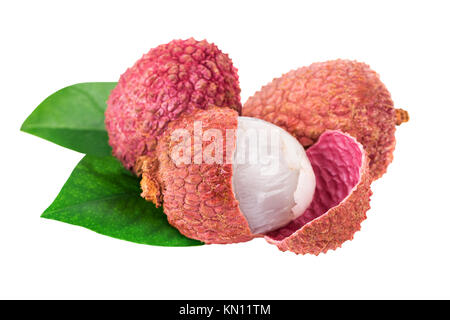 Le litchi isolated on white with clipping path Banque D'Images