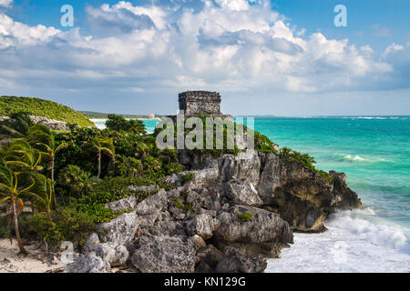 Dieu des vents Temple - Tulum, Mexique Banque D'Images