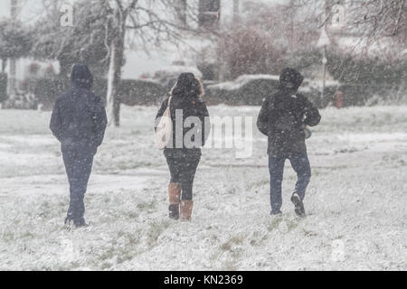 London UK. 10 décembre 2017.paysage d'hiver sur Wimbledon Common couverte de neige blanche après la première chute de neige de l'année Crédit : amer ghazzal/Alamy Live News Banque D'Images