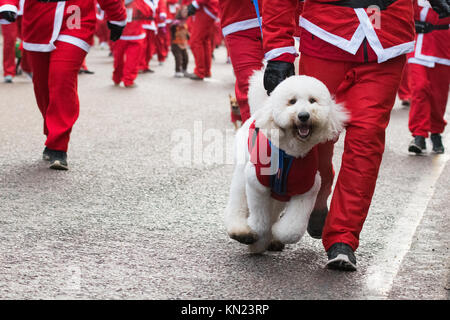 Glasgow, Scotland, UK - 10 décembre 2017 : France - des milliers de santas brave des températures bien en dessous de zéro sur une journée glaciale à Glasgow recueillant des fonds pour des organismes de bienfaisance à la Glasgow Santa Dash Crédit : Kay Roxby/Alamy Live News Banque D'Images