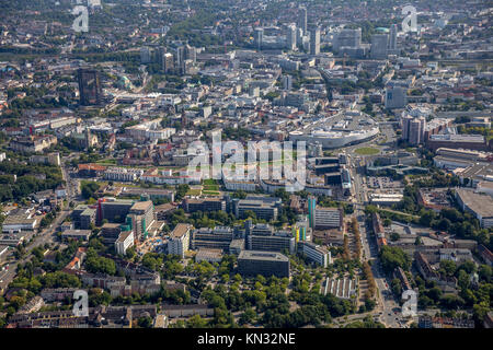 Le quartier universitaire, université de Duisburg / Essen, Campus, Centre vert Essen, Bochum, Rhénanie du Nord-Westphalie, Allemagne, vue aérienne, vue aérienne Banque D'Images