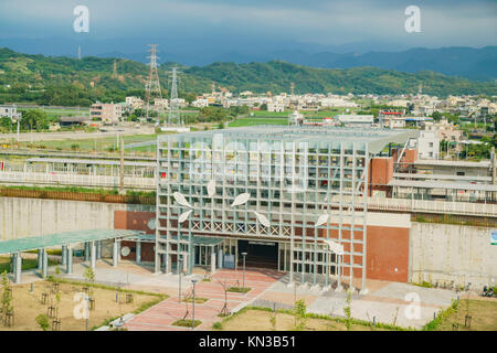 Miaoli, AUG 16 : scène rurale autour de Miaoli gare ferroviaire à grande vitesse le 16 août à Miaoli, Taiwan Banque D'Images