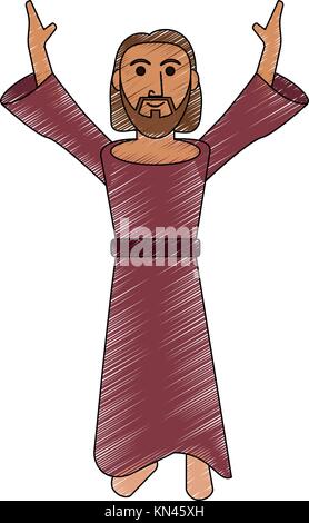 Jesuschrist cute cartoon Illustration de Vecteur