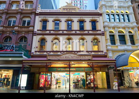 Shopping historique à Pitt Street Mall, Sydney, Nouvelle-Galles du Sud, Australie Banque D'Images