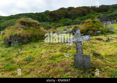 Sewen cimetière, l'île de Valentia, Iveragh, comté de Kerry, Irlande, Europe Banque D'Images