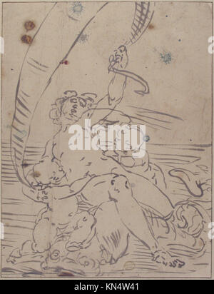 Arion et deux Cupids sur un dauphin SE SONT RENCONTRÉS 87.12.18 338342 Banque D'Images