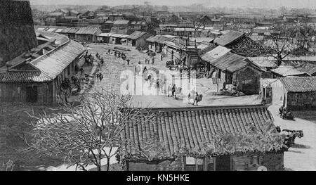 1900 Beijing, ville chinoise vue des murs, Photo de l'hebdomadaire français journal l'illustration, le 7 juillet 1900 Banque D'Images