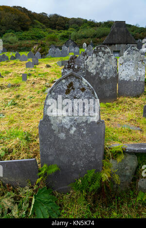 Sewen cimetière, l'île de Valentia, Iveragh, comté de Kerry, Irlande, Europe Banque D'Images