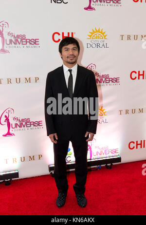 DORAL, FL - le 25 janvier : Manny Pacquiao assiste au 63e Congrès annuel de défilé de Miss Univers au Trump Doral National le 25 janvier 2015 à Doral en Floride. People : Manny Pacquiao Banque D'Images