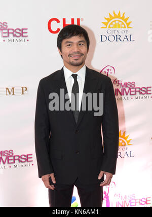 DORAL, FL - le 25 janvier : Manny Pacquiao assiste au 63e Congrès annuel de défilé de Miss Univers au Trump Doral National le 25 janvier 2015 à Doral en Floride. People : Manny Pacquiao Banque D'Images