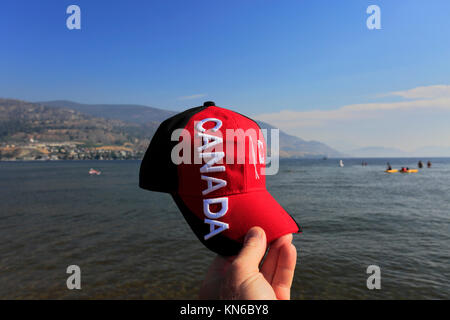 Vue d'été sur la plage de Sudbury, la ville de Penticton, de l'Okanagan Valley, British Columbia, Canada. Banque D'Images