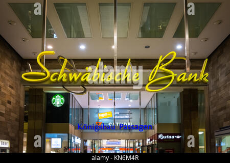 Banque Schwaebische souabe Stuttgart, rue Main Koenigsbau célèbre logo Institution financière le 27 octobre 2017 Entrée Banque D'Images