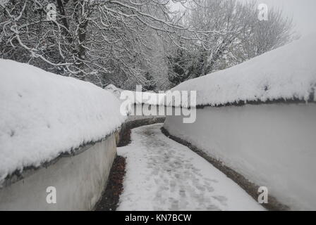 Blewbury, un village dans la neige de l'Oxfordshire Banque D'Images