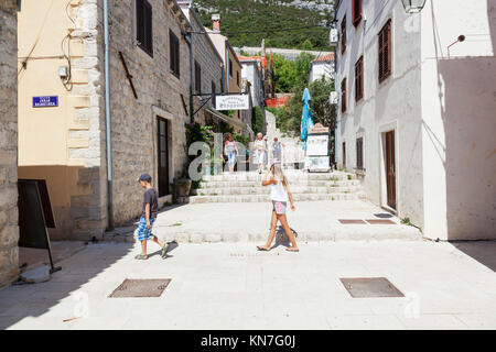 Vieille ville de Ston, avec des murs de fortification, Croatie Banque D'Images