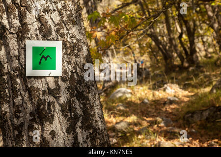 Une partie de la piste de Mainalon, le premier sentier certifié en Grèce, selon l'Association Ramblers, membre des principaux sentiers de qualité. Banque D'Images