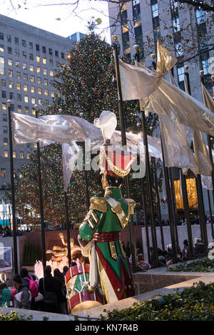 Le Centre Rockefeller décorée pour les fêtes, NYC, USA Banque D'Images