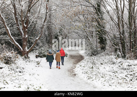 Londres, Royaume-Uni. Déc 10, 2017. Les fortes chutes de neige sont tombés à Londres et à travers le Royaume-Uni, la création d'un pays merveilleux de l'hiver pour le plaisir de tous : Crédit galit seligmann/Alamy Live News Banque D'Images