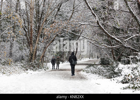 Londres, Royaume-Uni. Déc 10, 2017. Les fortes chutes de neige sont tombés à Londres et à travers le Royaume-Uni, la création d'un pays merveilleux de l'hiver pour le plaisir de tous : Crédit galit seligmann/Alamy Live News Banque D'Images