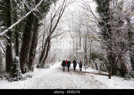 Londres, Royaume-Uni. Déc 10, 2017. Les fortes chutes de neige sont tombés à Londres et à travers le Royaume-Uni, la création d'un pays merveilleux de l'hiver pour le plaisir de tous : Crédit galit seligmann/Alamy Live News Banque D'Images