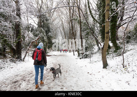 Londres, Royaume-Uni. Déc 10, 2017. Les fortes chutes de neige sont tombés à Londres et à travers le Royaume-Uni, la création d'un pays merveilleux de l'hiver pour le plaisir de tous : Crédit galit seligmann/Alamy Live News Banque D'Images