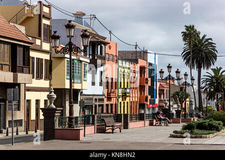 Maisons dans la rue Obispo Rey Redondo et Concepcion Square, ville coloniale, La Laguna, San Cristobal de La Laguna, l'UNESCO Banque D'Images