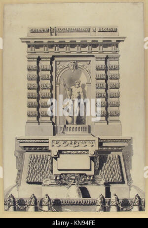 Conception d'une fontaine monumentale montrant des éléments artistiques complexes, conceptualisée comme une œuvre publique à grande échelle avec des caractéristiques architecturales et décoratives. Banque D'Images