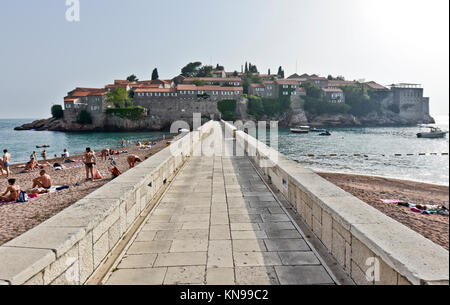 L'île de Sveti Stefan, Budva Monténégro Banque D'Images